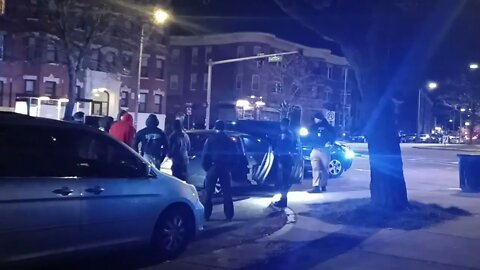 Boston police make early morning car stop on Blue Hill Ave