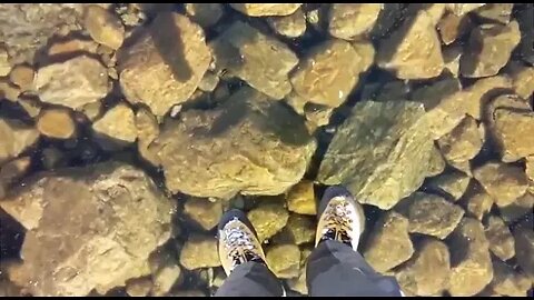 Crystal clear waters on a frozen lake. Tatra Mountains - Slovakia