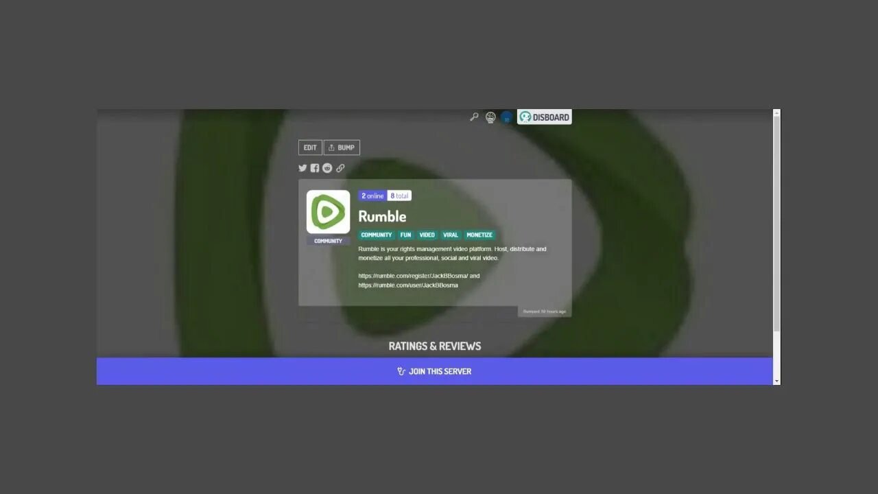 Are You A Member Of Our Rumble Server On Discord?