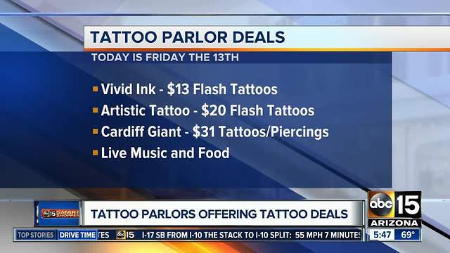 Tattoo deals around the Valley for Friday the 13th