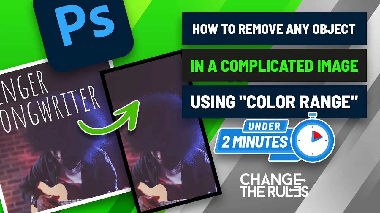 How To Remove Any Object In A Complicated Image Using "Color Range"