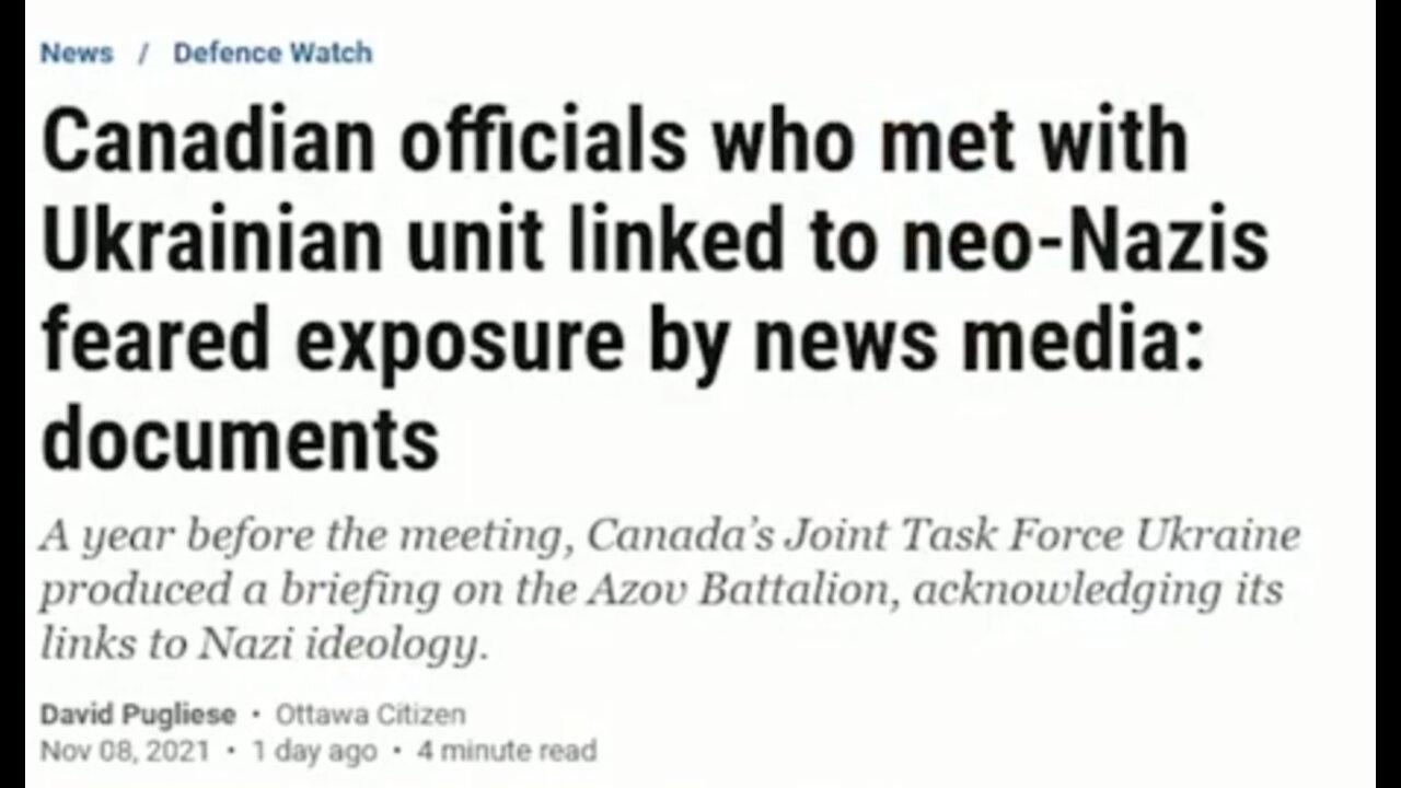 Canadian military totally in support of neo nazi group in ukraine