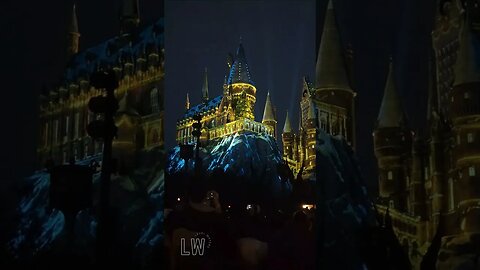 Nighttime Lights At Hogwarts Castle 3 of 3 Christmas Universal Orlando Harry Potter #shorts