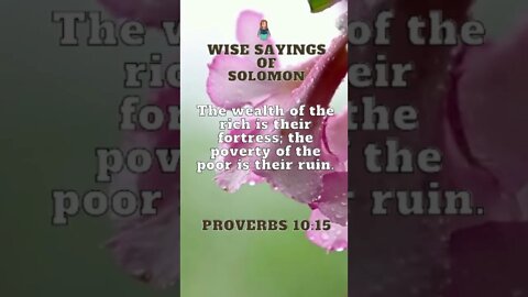 Wise Sayings of Solomon | Proverbs 10:15