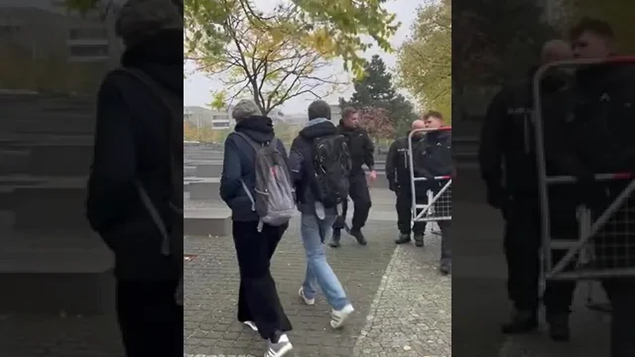 Barriers going up at the Holocaust memorial in Berlin ahead of world