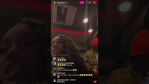 Glorilla Pimp Instagram Live. Gorilla On Her Tour Bus With Her Team. 27.02.23.