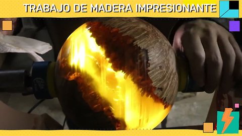 Impresionante esfera de madera