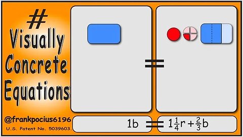 VISUAL EQUATION _ 1b = 1 1/4 r +2/3 b _ SOLVING BASIC EQUATIONS _ SOLVING BASIC WORD PROBLEMS