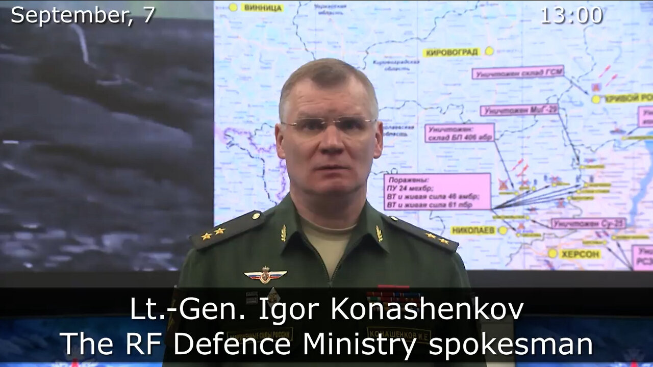 (9/7/2022) RUSSIAN DEFENCE MINISTRY REPORT ON THE SPECIAL MILITARY OPERATION IN UKRAINE