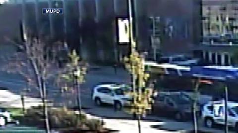 Vehicle hits Al McGuire Center-caught on camera