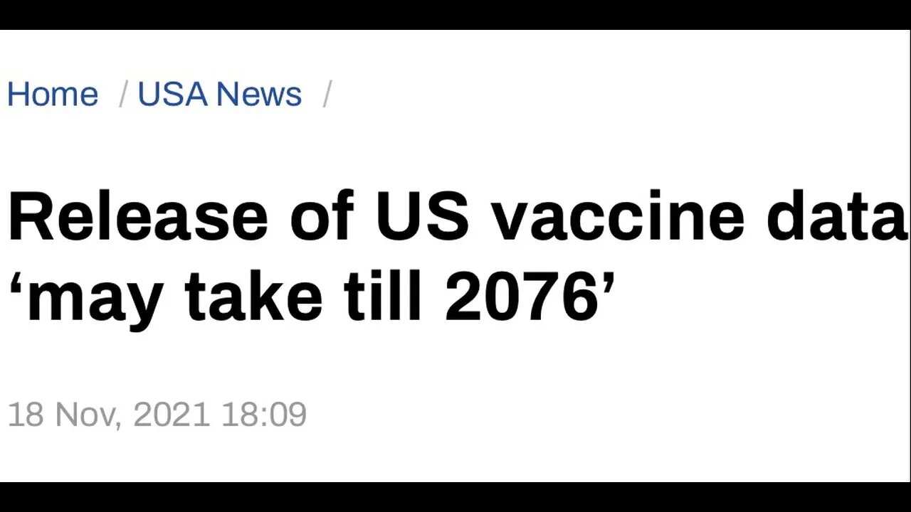 FDA wants to release COVID Vaccine Data in the year 2076