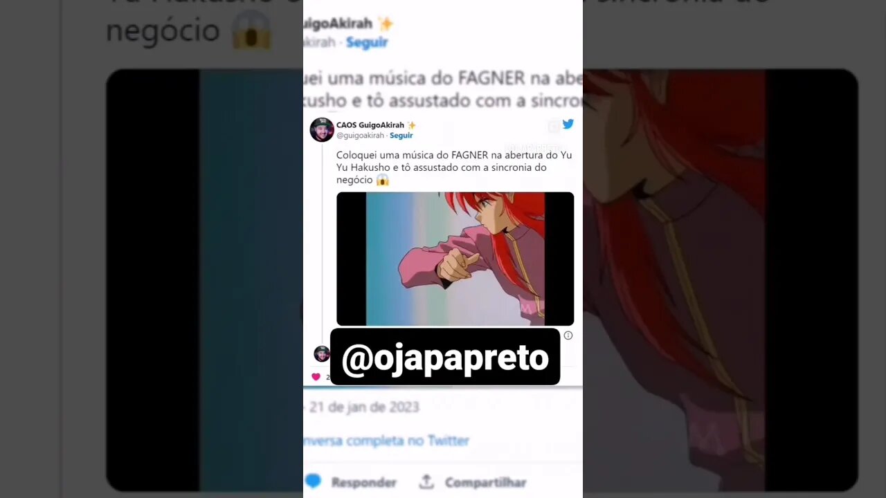 Sucesso total 👏 #ojapapreto #yuyuhakusho #yuyu20