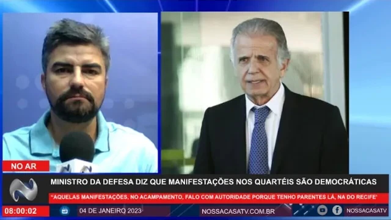 Ministro da Defesa diz que manifestações nos quartéis são democráticas