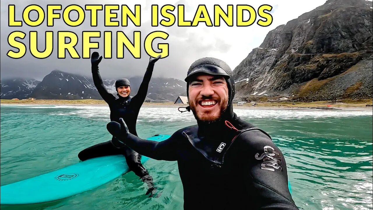 Surfing With My Wife In The Arctic Circle - Lofoten Islands Norway