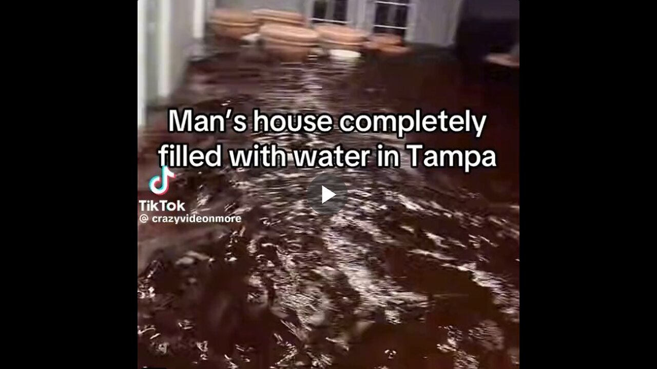 House flooded in Tampa from hurricane.