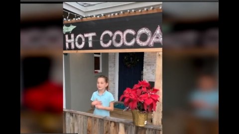 Second grader helping Grandma's Place