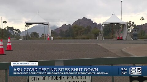 2 ASU saliva testing sites closed due to rain causing computer damage