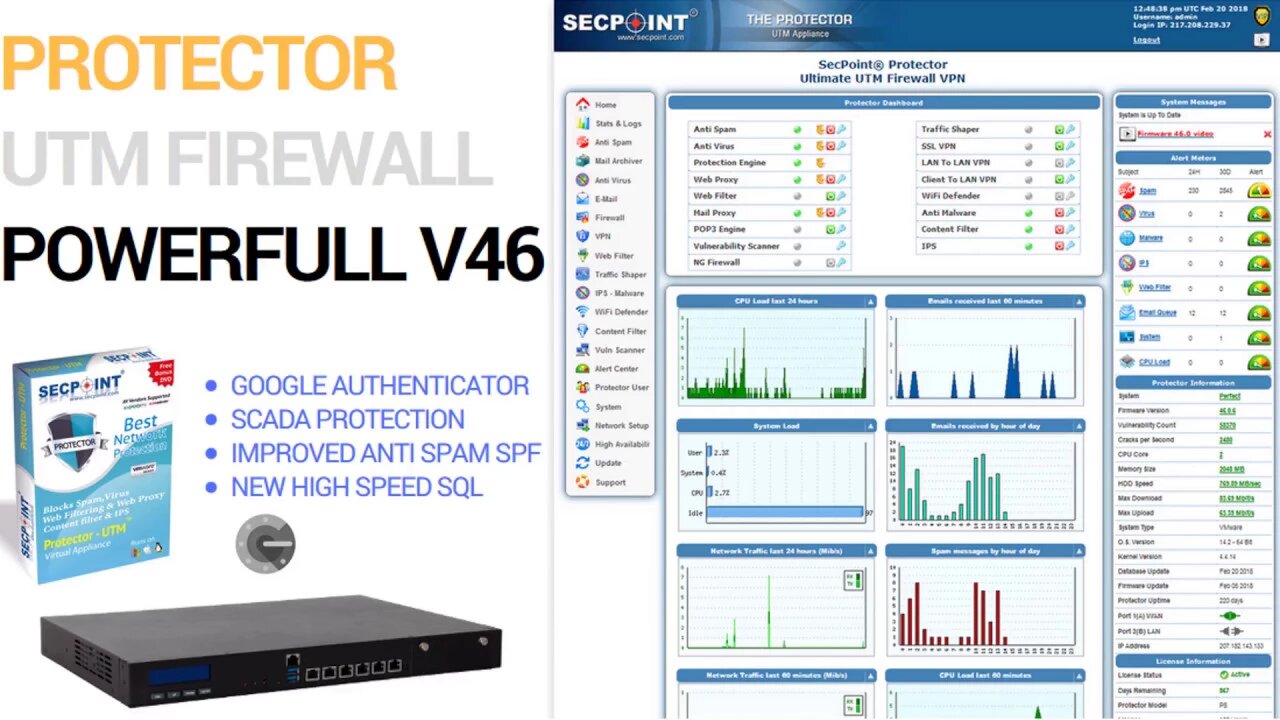 SecPoint Protector Best 1 UTM Firewall v460 Google Authenticator