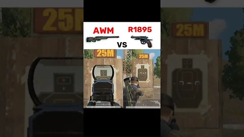 AWM VS R1895 damage 😱 #pubg #pubgmobile #pubgmobile