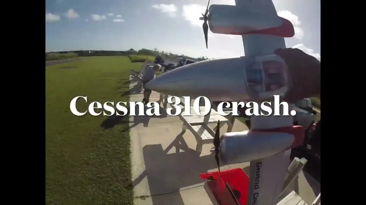 RC Dynam Cessna 310 crash on windy day. #crashlanding