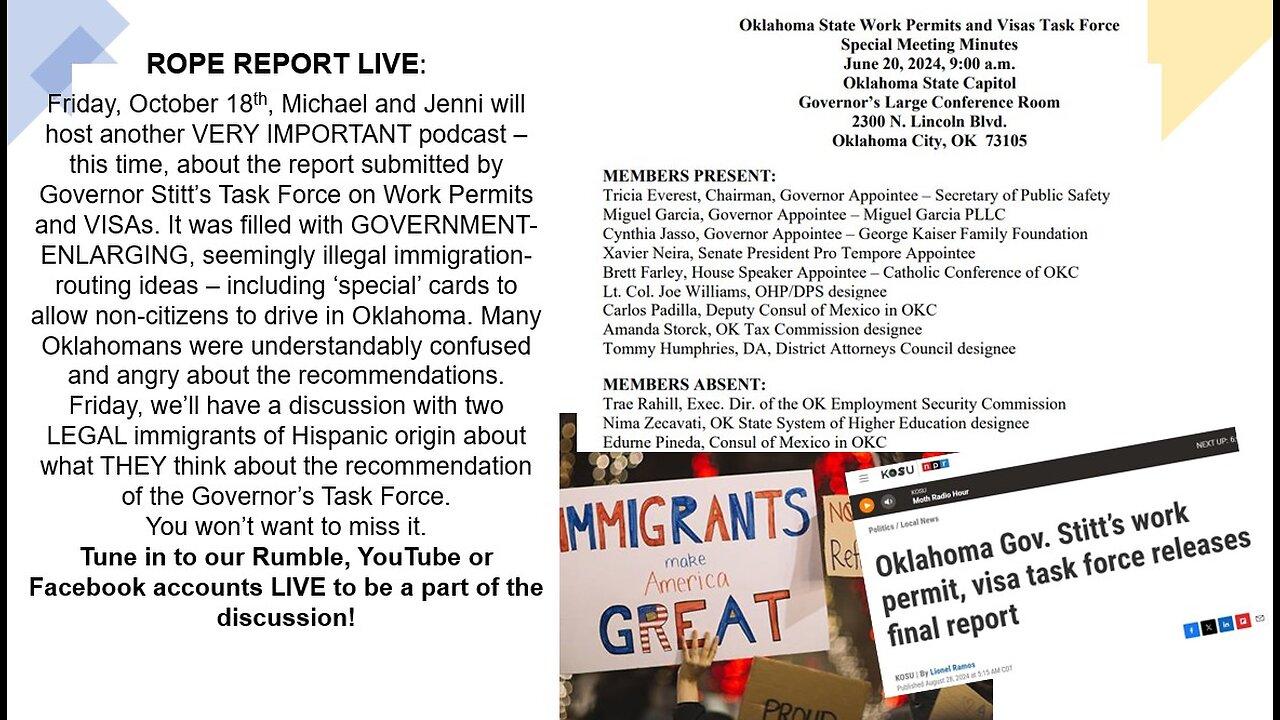 Thoughts About Gov. Stitt's Immigrant Task Force Recommendations With Two Hispanic Citizens