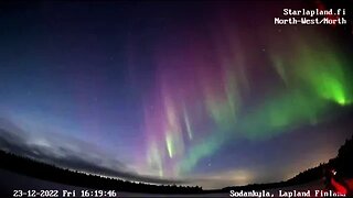 Colorful Northern Lights Over Finland 🌟 12/23/22 15:54