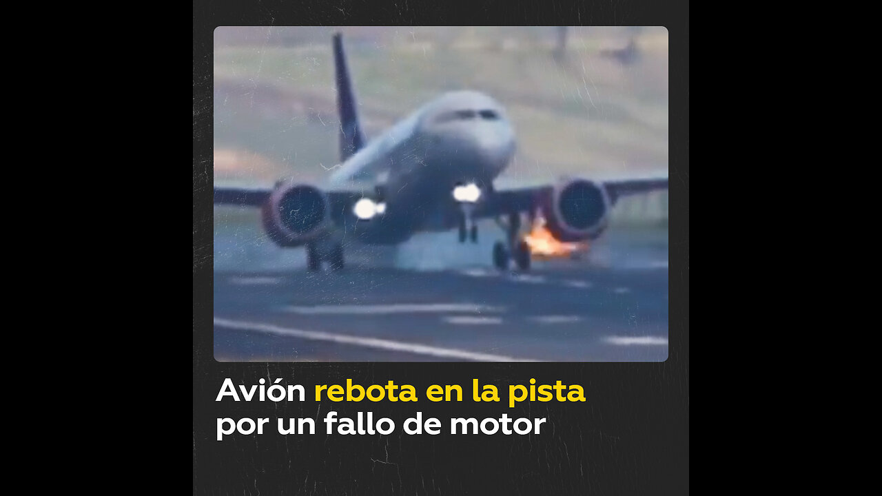 Avión de pasajeros sufre un fallo de motor y rebota en la pista de un aeropuerto portugués