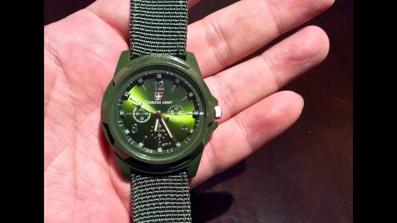 $5 Green Cool Army Racing Force Military Officer Fabric Band Gemius Army Watch by amjimshop
