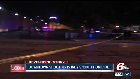 Man shot, killed in downtown Indy in city's 100th homicide of 2017