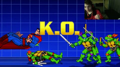 Teenage Mutant Ninja Turtles Characters (Leonardo And Raphael) VS Superman In A Battle In MUGEN