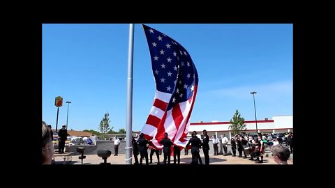 The Raising of the Flag ~ Morris' 9/11 Memorial Park ~ 6-14-12