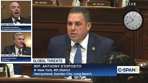 Rep. Anthony D'Esposito grills FBI Director Wray & DHS Secretary Mayorkas - Nov. 15, 2023