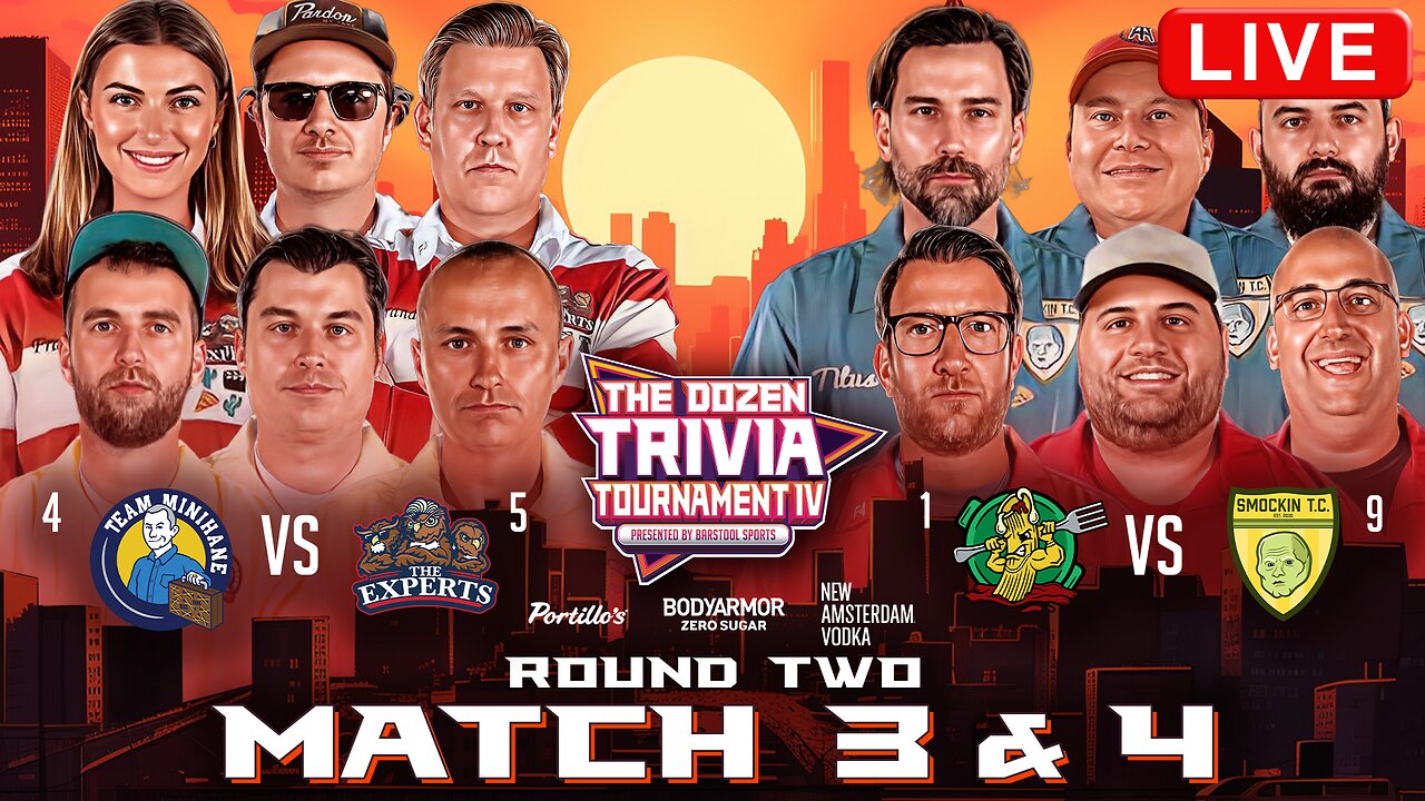 4-Minihane vs. 5-Experts & 1-Ziti vs. 9-Smockin | Rd 2, Matches 7&8 - The Dozen Trivia Tournament IV