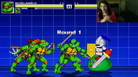 Teenage Mutant Ninja Turtles Characters (Leonardo And Raphael) VS Slime Knight In A Battle In MUGEN