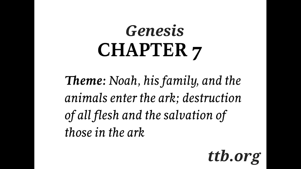 Genesis Chapter 7 (Bible Study)