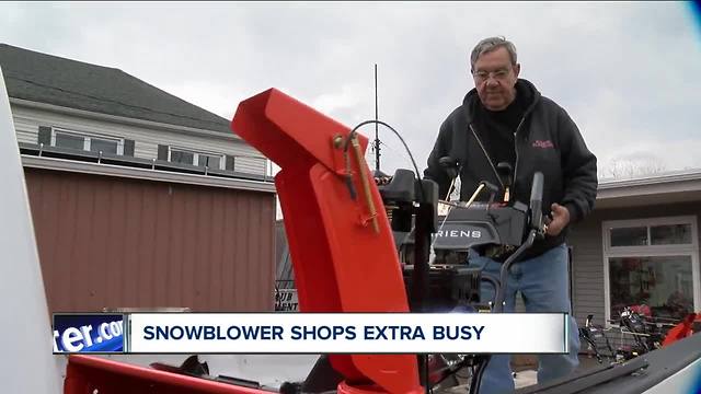 Snow blower shops are extra busy