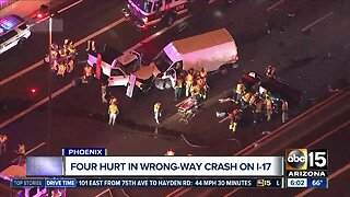 Several hurt in wrong-way crash on I-17