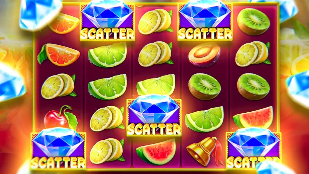 WE GOT THE RARE 5 SCATTER JUICY FRUITS BONUS BUY!