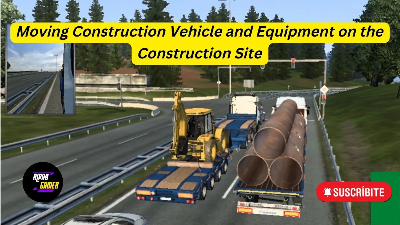 Moving Bulldozer on Euro Truck Simulator to Construction Site