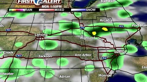 Monday shower chances