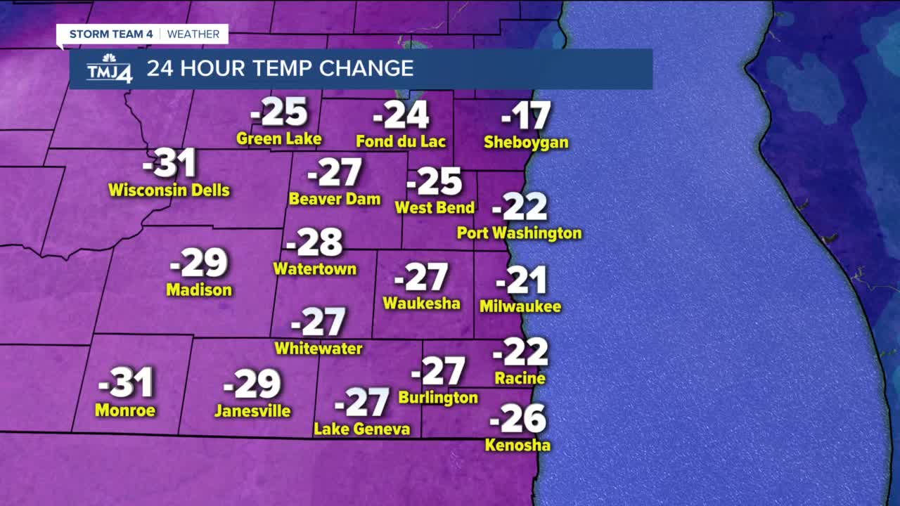 Storms move out, cold temperatures move in