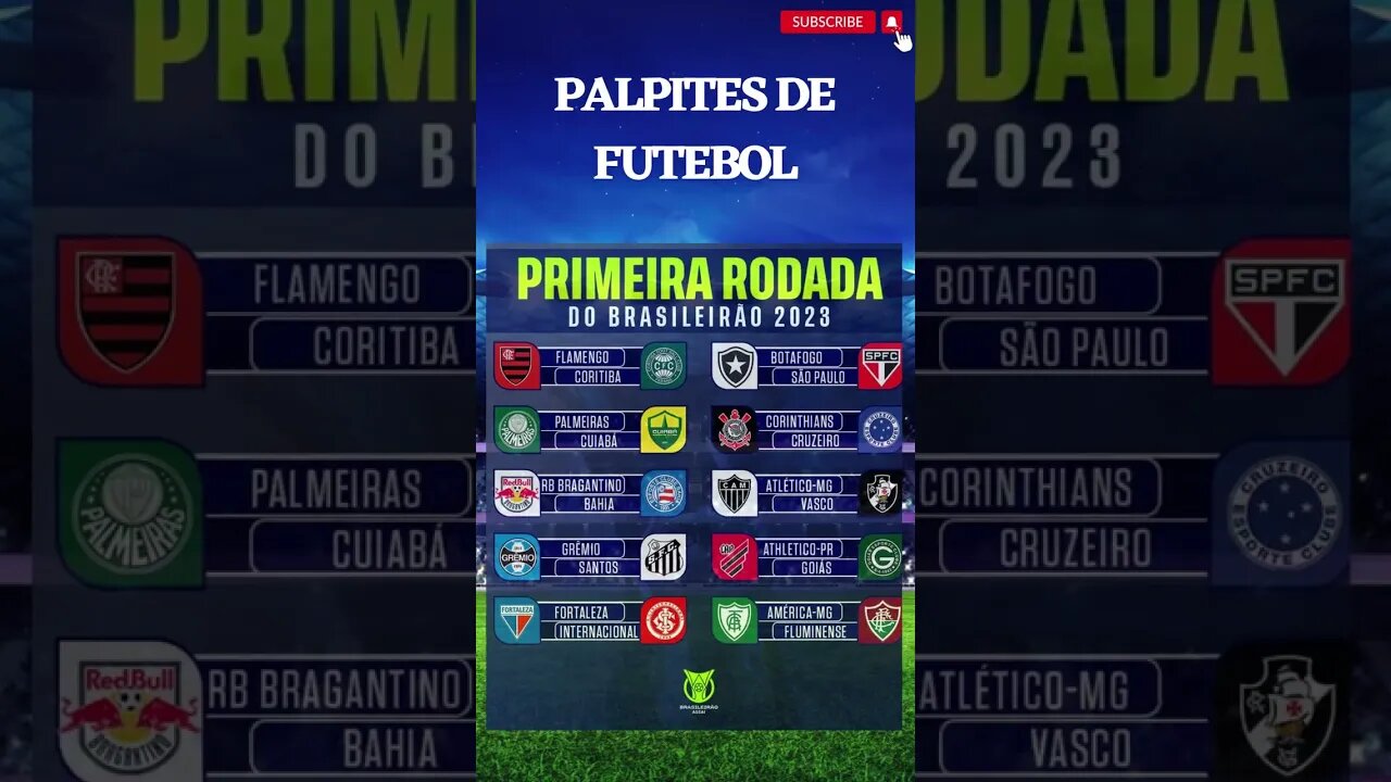 PALPITES DE FUTEBOL RODADA 1 BRASILEIRO SERIE A #palpites #palpitesdodia #brasileirão