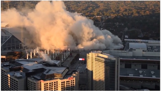 Georgia Dome Implosion As Viewed From The Westin Hotel