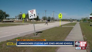 Commissioners are studying safe zones around schools