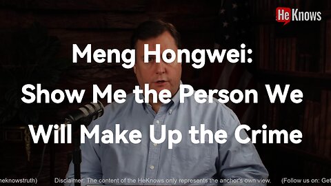 Meng Hongwei: Show Me the Person We Will Make Up the Crime