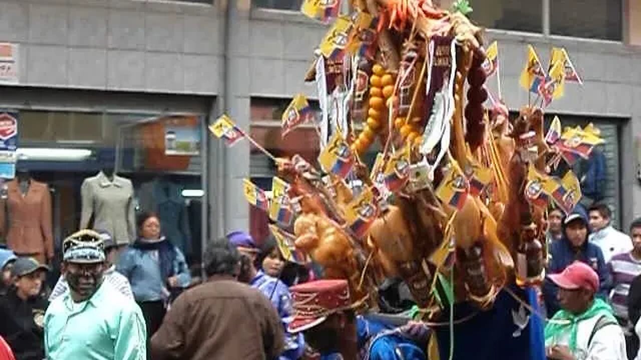 Mama Negra festival in the Andes mountains, of Latacunga, Ecuador