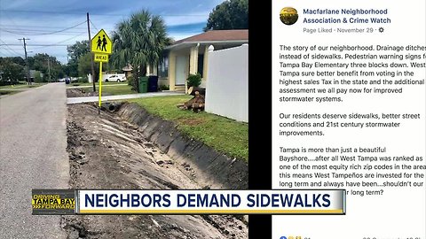 West Tampa residents take to Facebook to ask city leaders for sidewalks and safer streets