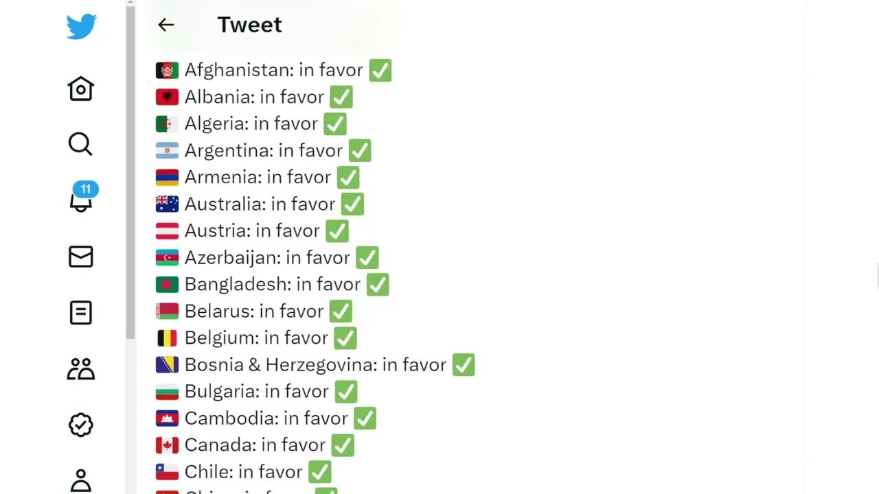 聯合國結束美國對古巴禁運最新投票結果