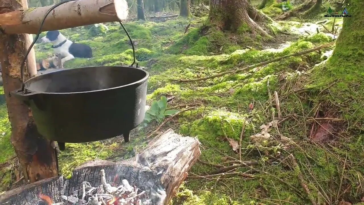 Whole Chicken Prepared in the Forest Relaxing Cooking