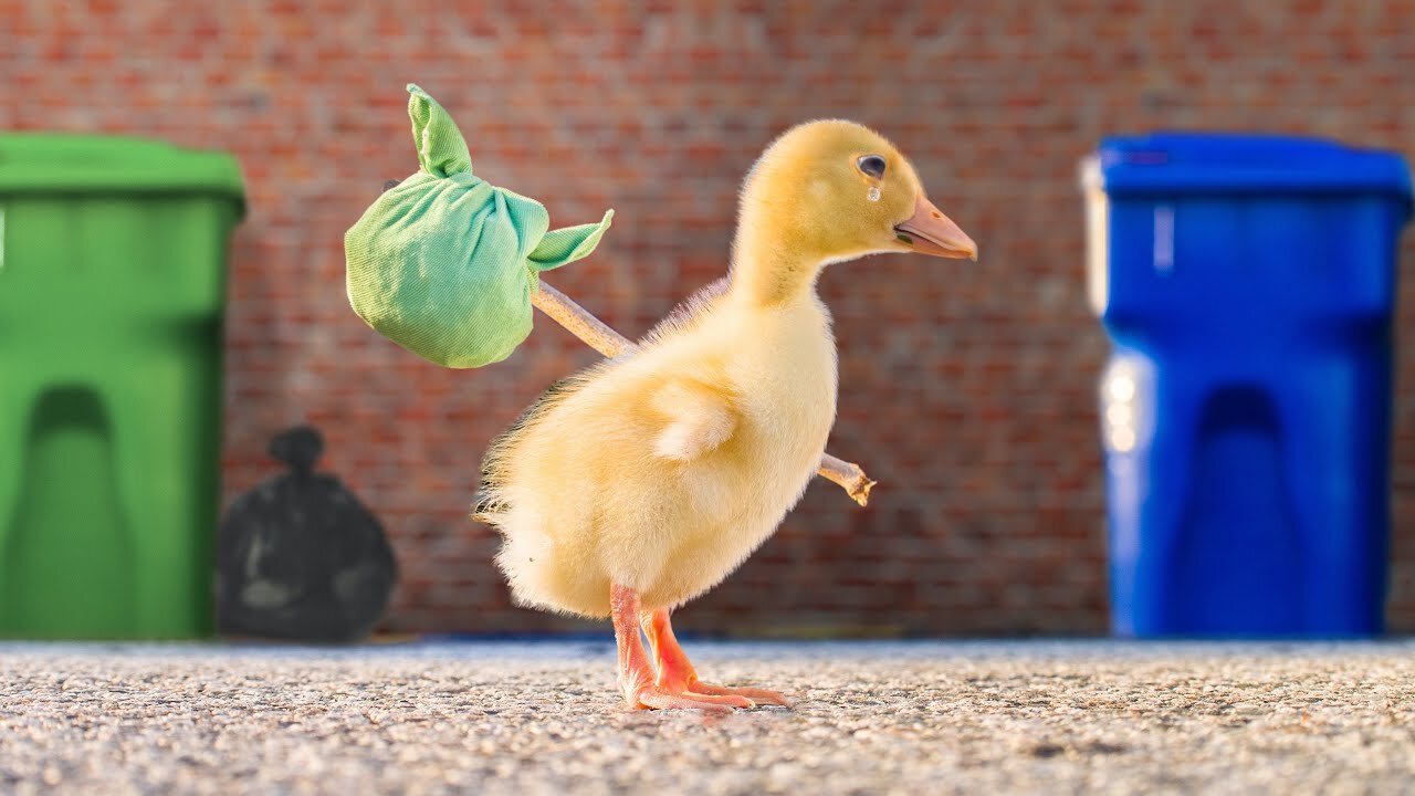 watch this duckling run away (very funny try not to lauch)